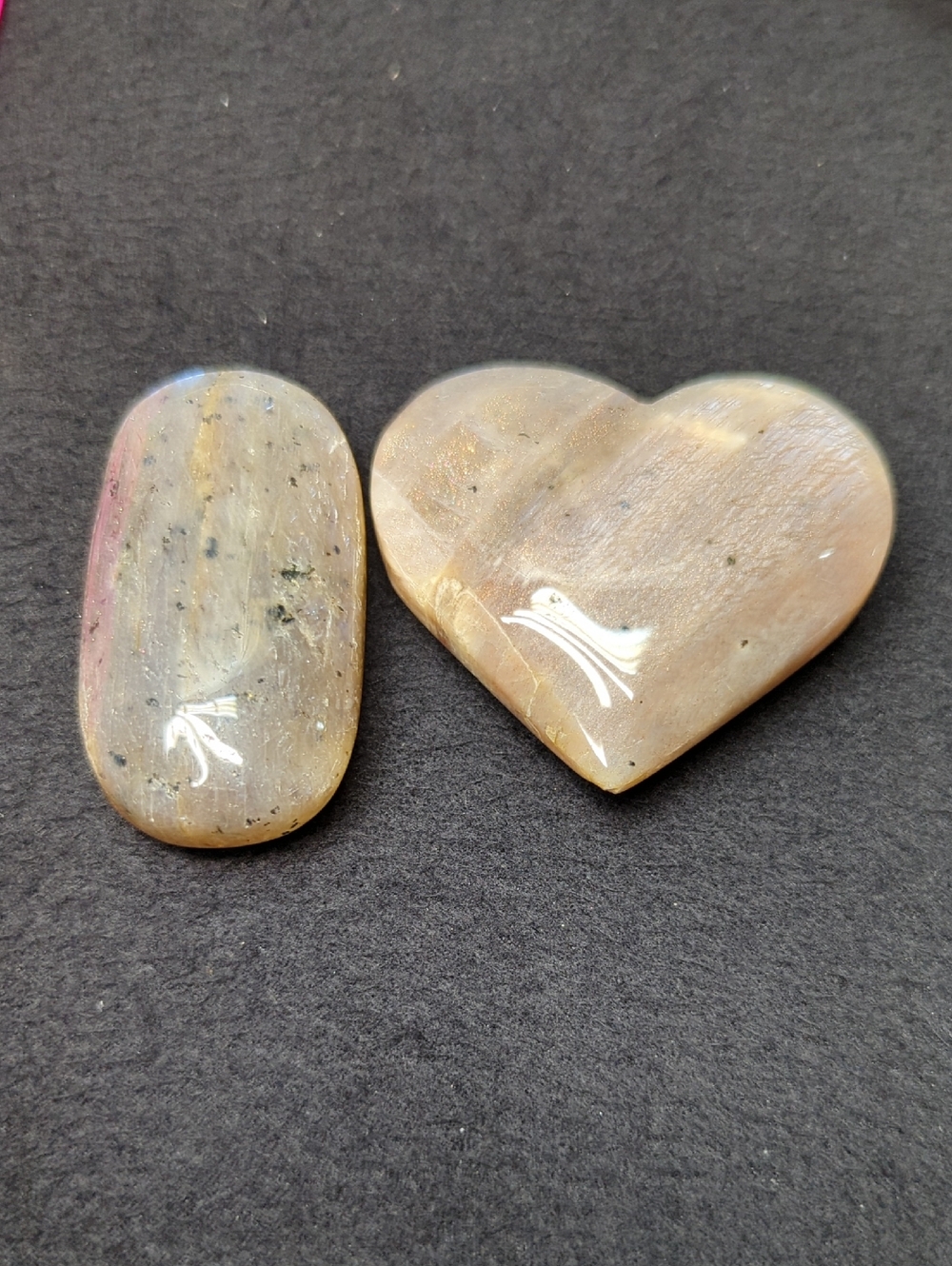Moonstone Heart and Palmstone